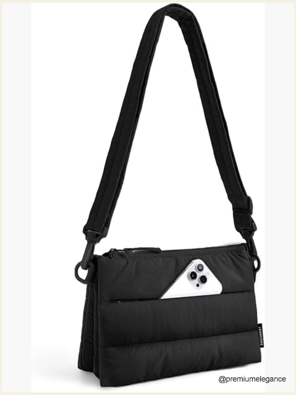 Puffy Crossbody Bag with RFID Blocking, Water-Resistant Travel Purse